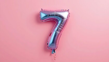 Festive Number Seven Balloon Digit for Birthday Celebration