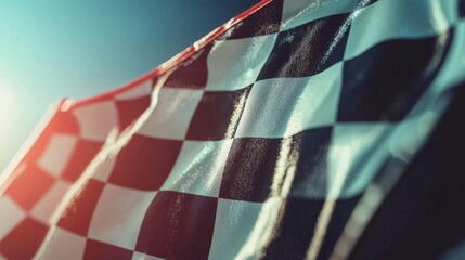 Naklejka premium Checkered Flag: Symbol of Victory and Triumph in Racing