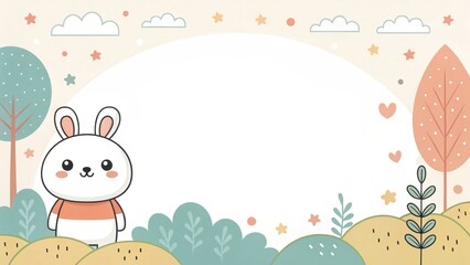 Obraz premium cute beautiful cartoon with simple shape illustration background
