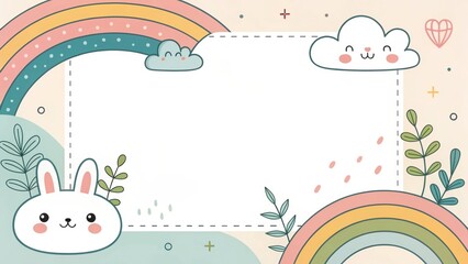 cute beautiful cartoon with simple shape illustration background