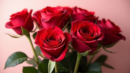 Top View of Natural Red Roses for Elegant Backgrounds