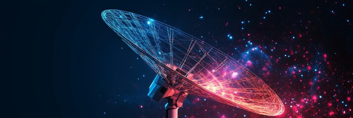 Cosmic Signals: Futuristic Satellite Dish in the Vast Expanse of Space
