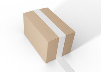 Realistic Cardboard Box Mockup