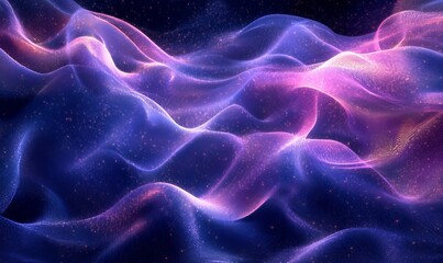 Obraz premium threads ripple into luminous digital dreamscapes., Generative AI