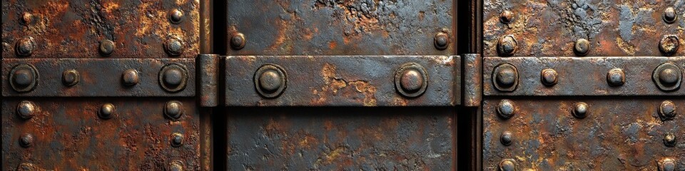 Fototapeta premium Background with rust, brown rusty iron texture. Old wall.