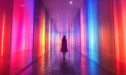 light cascades pulse through vibrant surreal digital visuals., Generative AI