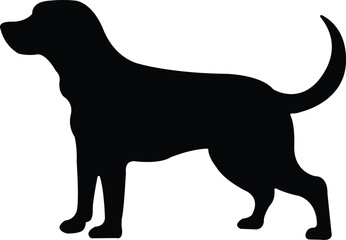Dog silhouette vector on a white background.