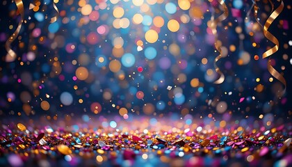 Festive Confetti Shower Illuminating the Sky
