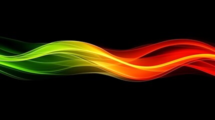 Abstract Green Yellow Red Wave Design