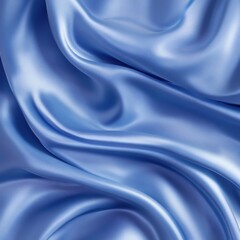 Obraz premium Soft blue fabric background with flowing waves in a smooth, satin texture