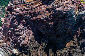 seaside cliff of sedimentary rock