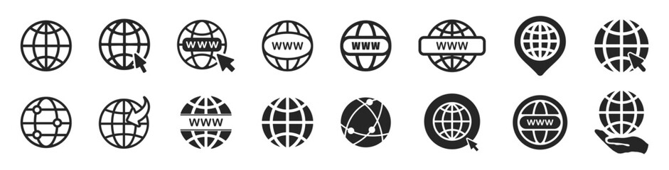 Website Icon. Vector www icon isolated on transparent background. Visit website vectot icon set. Go to our website sign