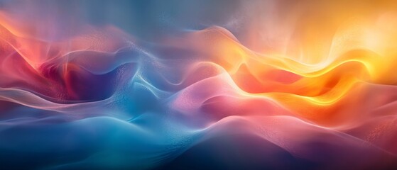 virtual rain ripples through glowing, ethereal abstract landscapes., Generative AI