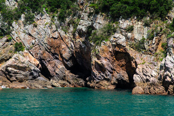 Cliff and cave at the seaside