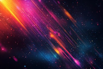 Obraz premium Colorful cosmic swirl with stars in a vibrant abstract background