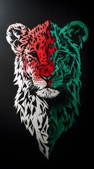 Animal, Lion, Paper Cut Art, Abstract Image, Texture, Pattern Background, Wallpaper, Cover and Screen for Smartphone, PC, Laptop, 9:16 and 16:9 Format
