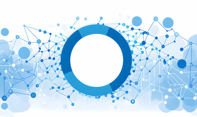Fototapeta premium Abstract blue network connection background with circle graph; perfect for technology, communication, or data visualization projects.