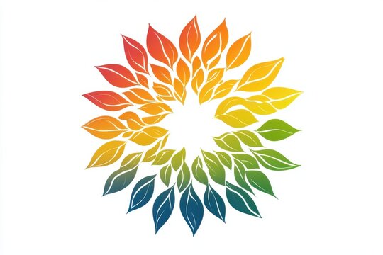 colorful leaves arranged in a circular pattern clip art preview