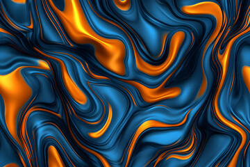 Abstract swirling blue and gold liquid marble texture. Perfect for backgrounds, website design, or print projects.
