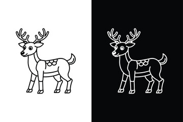 Reindeer icon vector on White Background ,Vector Art Illustration on white background.