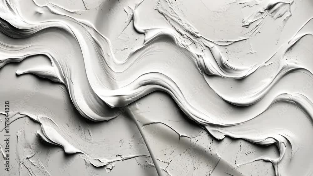 Poster textured white abstract material with flowing patterns on a surface