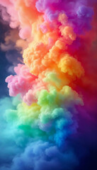 Rainbow Effect: Layered Colors in an Artistic Cloud.