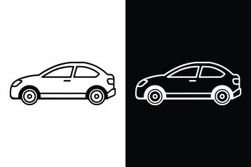 Fototapeta premium Car icon on White Background Vector Art Illustration on white background.