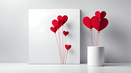 Simple, modern heart design for love confession, Valentine's Day, romance.