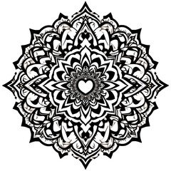 mandala pattern of love , valentine's day, sticker, t-shirt design, cup design