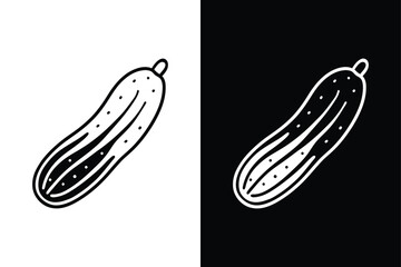 Cucumber Icon on White Background Vector Art Illustration on white background.