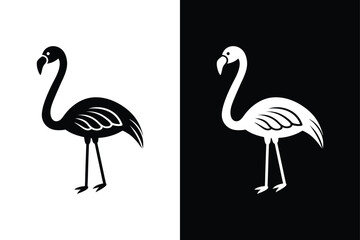 Fototapeta premium Flamingo Icon on White Background Vector Art Illustration on white background.