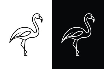 Flamingo Icon on White Background Vector Art Illustration on white background.