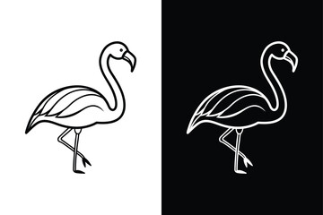 Flamingo Icon on White Background Vector Art Illustration on white background.