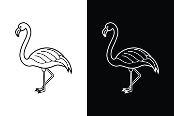 Flamingo Icon on White Background Vector Art Illustration on white background.