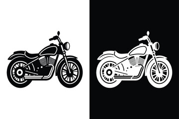 Motorcycle Icon on White Background Vector Art Illustration on white background.