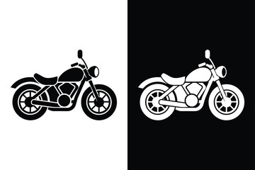 Motorcycle Icon on White Background Vector Art Illustration on white background.