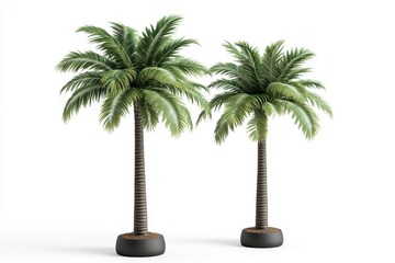 Obraz premium 3D Palm Tree Decor Isolated and White Background