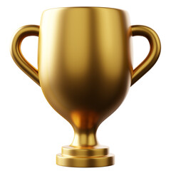 3D-rendered trophy cup isolated on a white background. Perfect for awards, success, and achievement visuals.