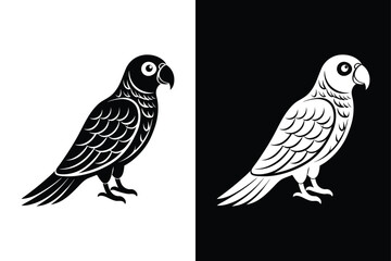 Parrot icon vector on White Background ,Vector Art Illustration on white background.
