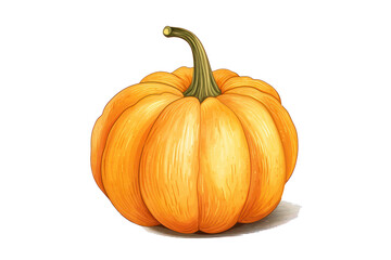 Obraz premium Pumpkin illustration: A bright and expressive design, isolated on a white background, highlighting the shape and color of this vegetable