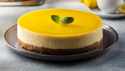 fresh cheesecake with lemon curd