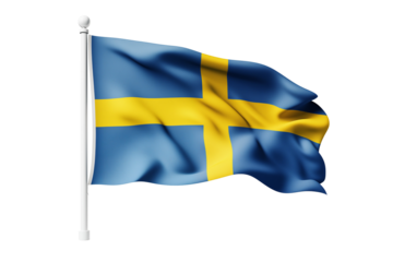 High-Quality Sweden Flag on Transparent Background – Featuring the Iconic Blue Field and Yellow Cross, Perfect for Digital Projects, National Celebrations, Educational Use, or Creative Design Needs. 