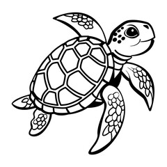 Doodle icon depicting a sea turtle