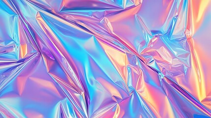 Fototapeta premium Shimmering metallic surface displays vibrant pastel hues and dyn