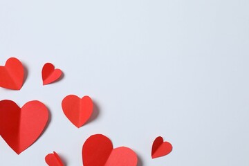 Beautiful red hearts on white background