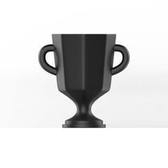 3D-rendered trophy cup isolated on a white background. Perfect for awards, success, and achievement visuals.
