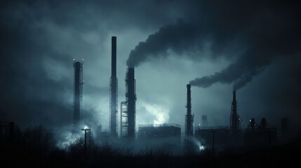 Obraz premium Urban Cityscape with Dramatic Lighting Effects