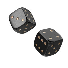 Two 3D dice shown from different angles on a white background. Ideal for casino, games, and luck-related designs.