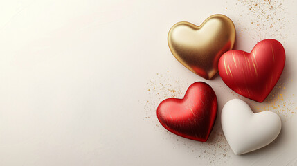 Obraz premium Elegant corporate Valentine's Day background with glossy hearts