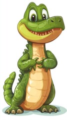 Isolated Crocodile on White Background, potential usecase for wildlife and animal concepts